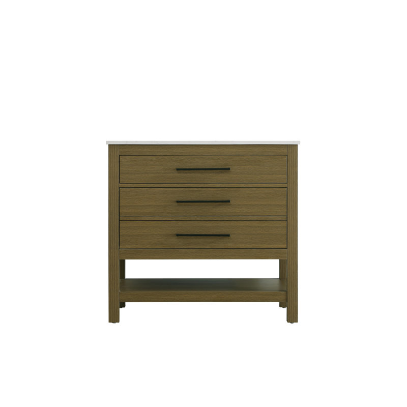 Meuble-lavabo simple 36 po_Moderne_VF60536, Brun châtaigne