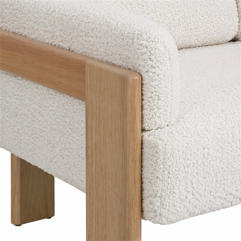 Causeuse ronde avec accoudoirs, Beige, Natural