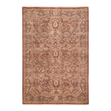 One-of-a-Kind 4' 3" X 6' 1" 2000s Wool Area Rug in Pink