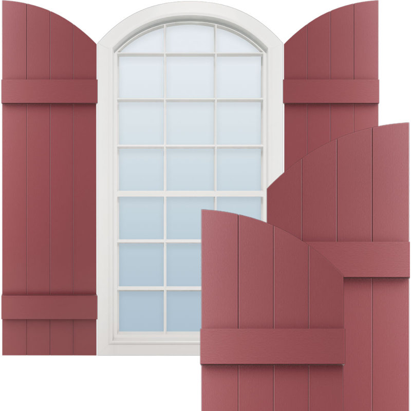 Rideaux en vinyle standard à 4 planches jointes, Baie rouge, H 49 po x l 14 po x P 1 po