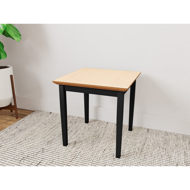 Table de bout en acier Lenox, Noir, noir, noir, noir, Chêne Naturel