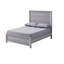 Lit à panneau simple pour lit d'enfant rustique gris avec matériaux et tête de lit contemporaine en bois