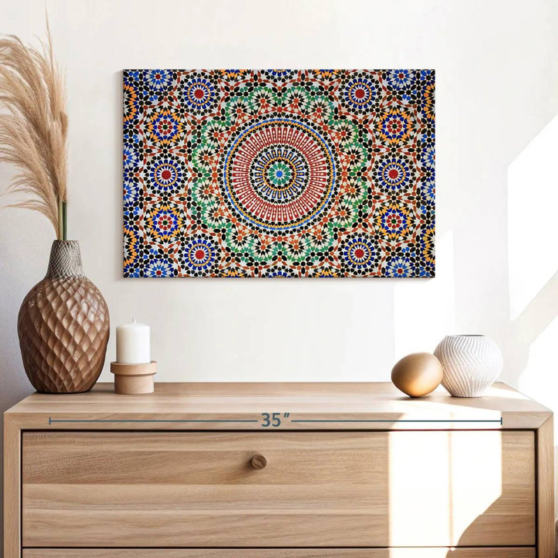 Kerner Traditional Moroccan Mosaic, 16" H x 24" W