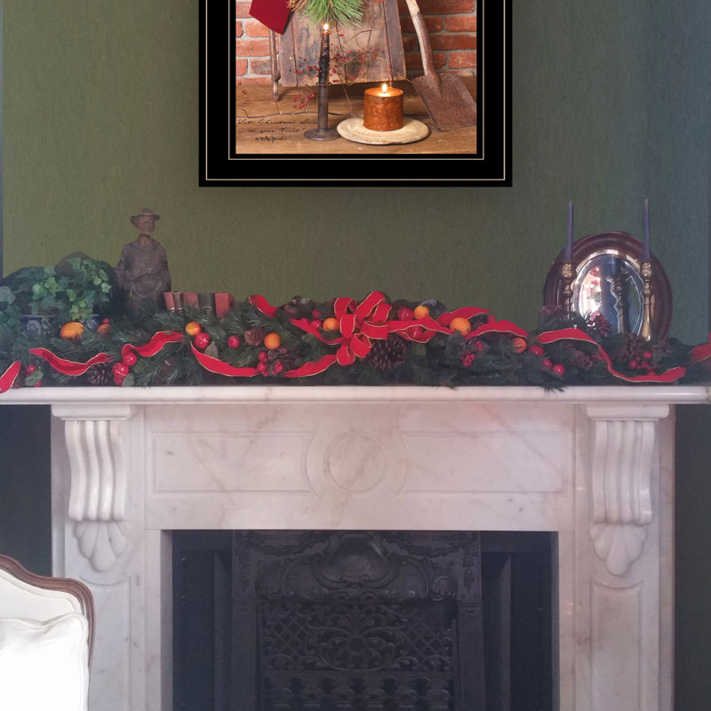 «Let Christmas Live» par Billy Jacobs, reproduction encadrée prête à accrocher avec cadre noir, parfaite pour la décoration festive