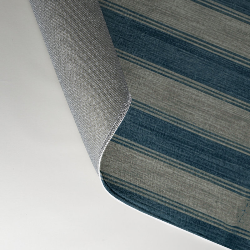 Tapis intérieur / extérieur brun HorizontalStripes, Rectangle 5 pi x 7 pi