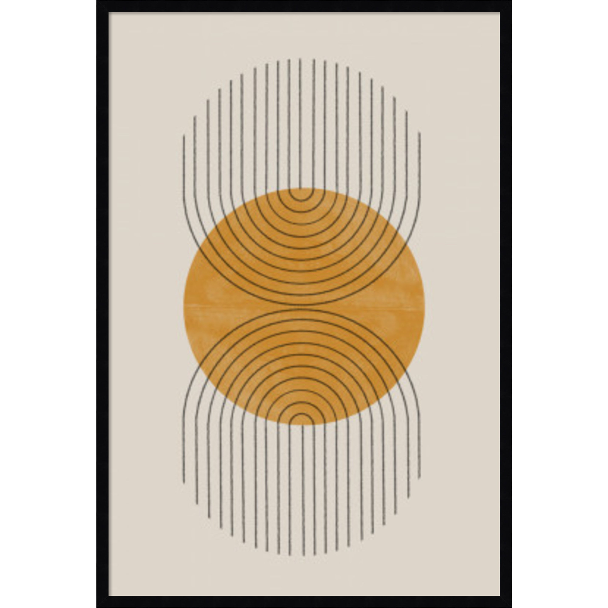 Perfect Point Yellow by The MIUUS STUDIO, Black Framed, 41" H x 28" W x 1" D