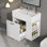 Meuble-lavabo mural de 21,8 po avec lavabo, meuble-lavabo avec un grand tiroir, tablette réglable et porte-papier hygiénique, système de fermeture en douceur