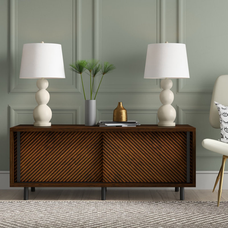 Dearis Glass Table Lamp, Light Grey