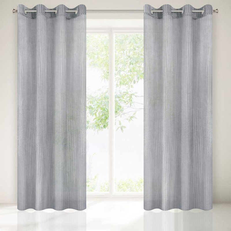 Room Darkening Curtain Pair, Steel
