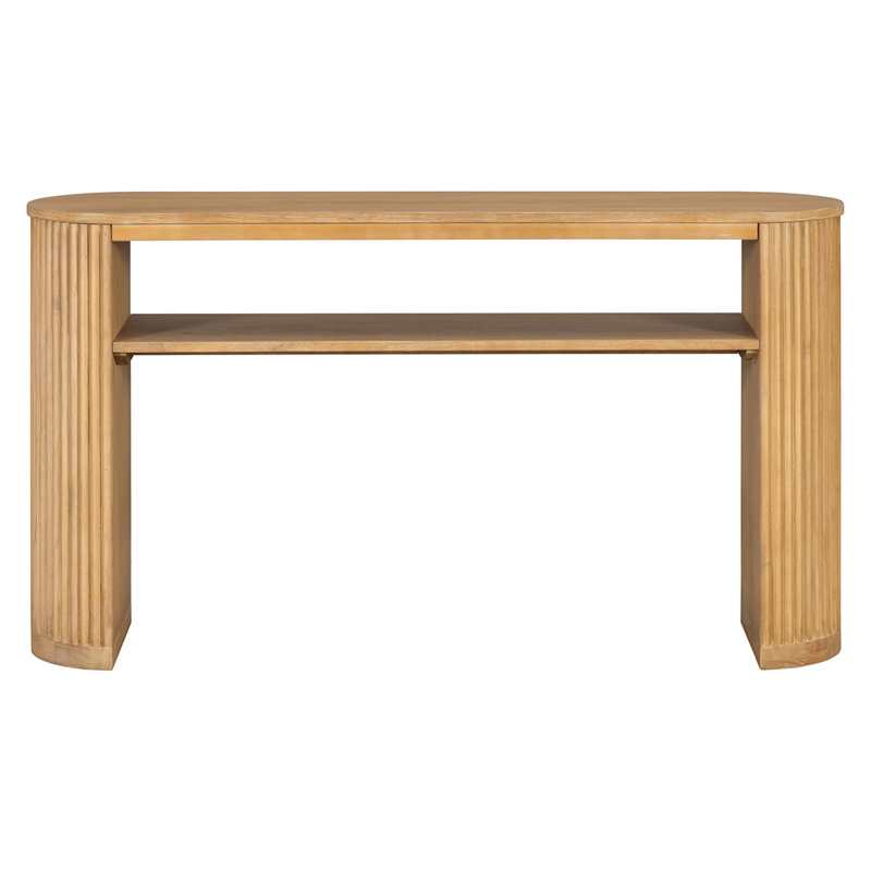 Vintage Oval Hallway Accent Table, Natural