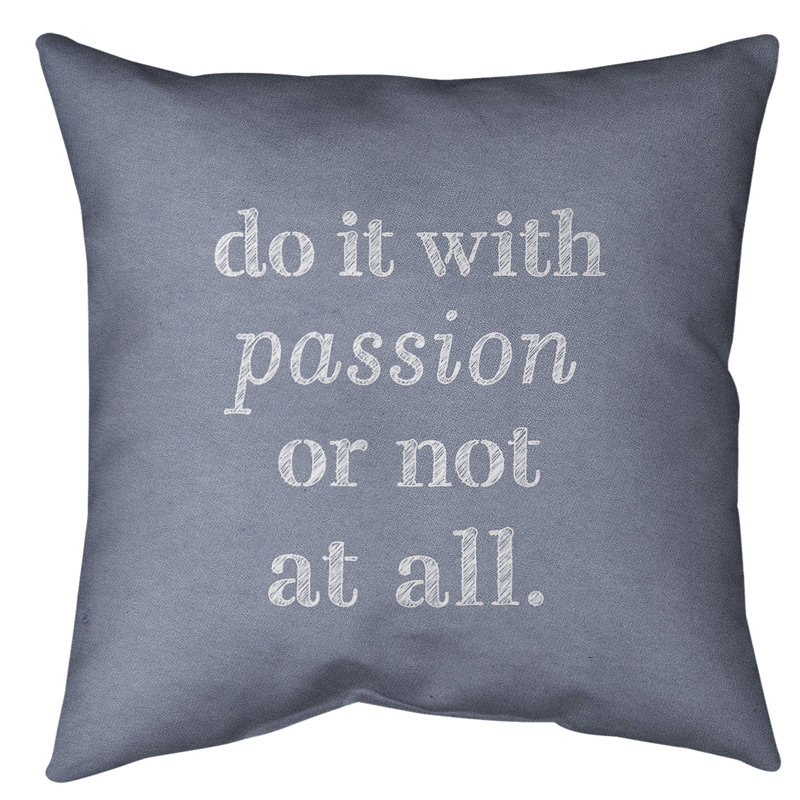 Coussin de sol inspiration passion, H 28 po x l 28 po, Bleu / Blanc