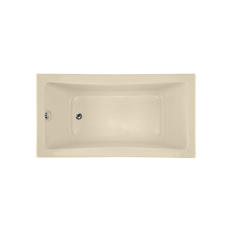 Rosemarie 60'' L Soaking Bathtub, Bone, Satin Nickel