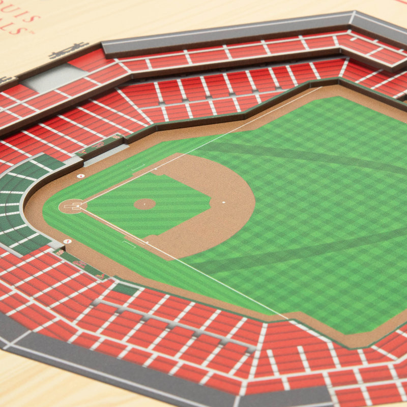 St. Louis Cardinals 3D Stadium Wall Art in Red and Natural Wood