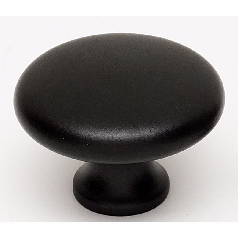Matte Black Traditional Rectangular Cabinet Knob with Mounting Hardware