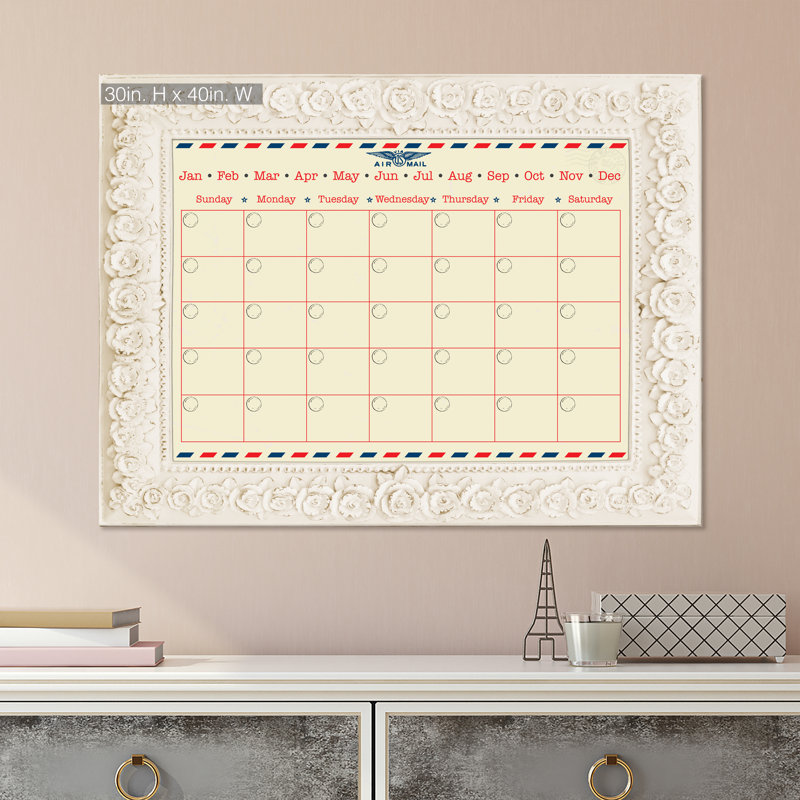 Calendrier mural mural, 30" H x 40" L x 0,75" D