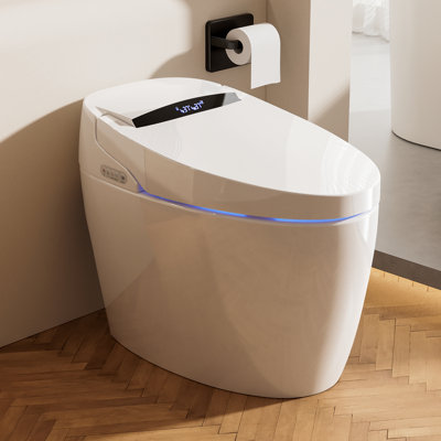 Smart Toilets with Heated Bidet Seat, Portable Toilet Integrated with Bidet, Intelligent Toilet with Auto Open/Close Seat, Bidet Toilet with Dryer and Warm Water