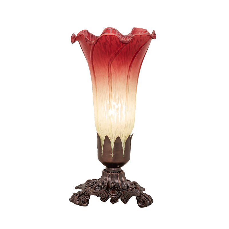 Mini-lampe victorienne 8 "de haut écume de mer / canneberge étang 8"