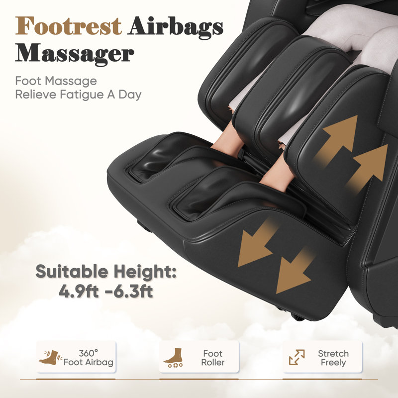 2025 All-new Multi-function Zero-gravity Massage Chair with Full-body Airbag,SL track with AI Voice, LED Aange Lights, Waist and Calf Heating, and On-screen Controller