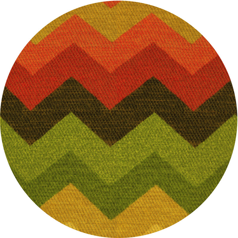 Chevron Indoor Rug, Round 8'