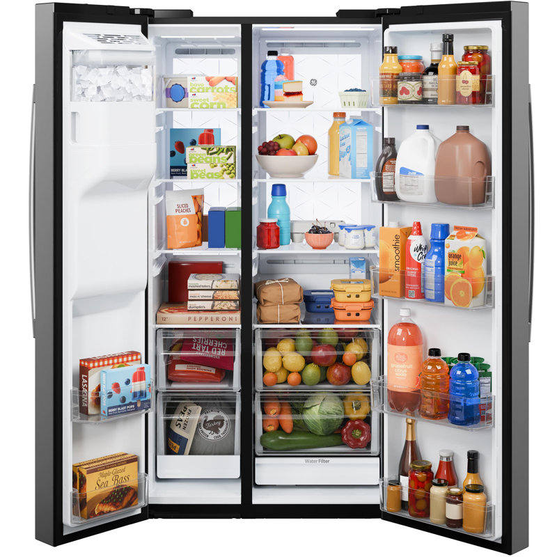GE® 24 Cu. Ft. Counter-Depth Side-By-Side Refrigerator with LED Light Walls and Extra Tall Dispenser