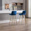 Tabouret de bar en velours avec repose-pieds chromé, ensemble de 2-1199335834-1199335835