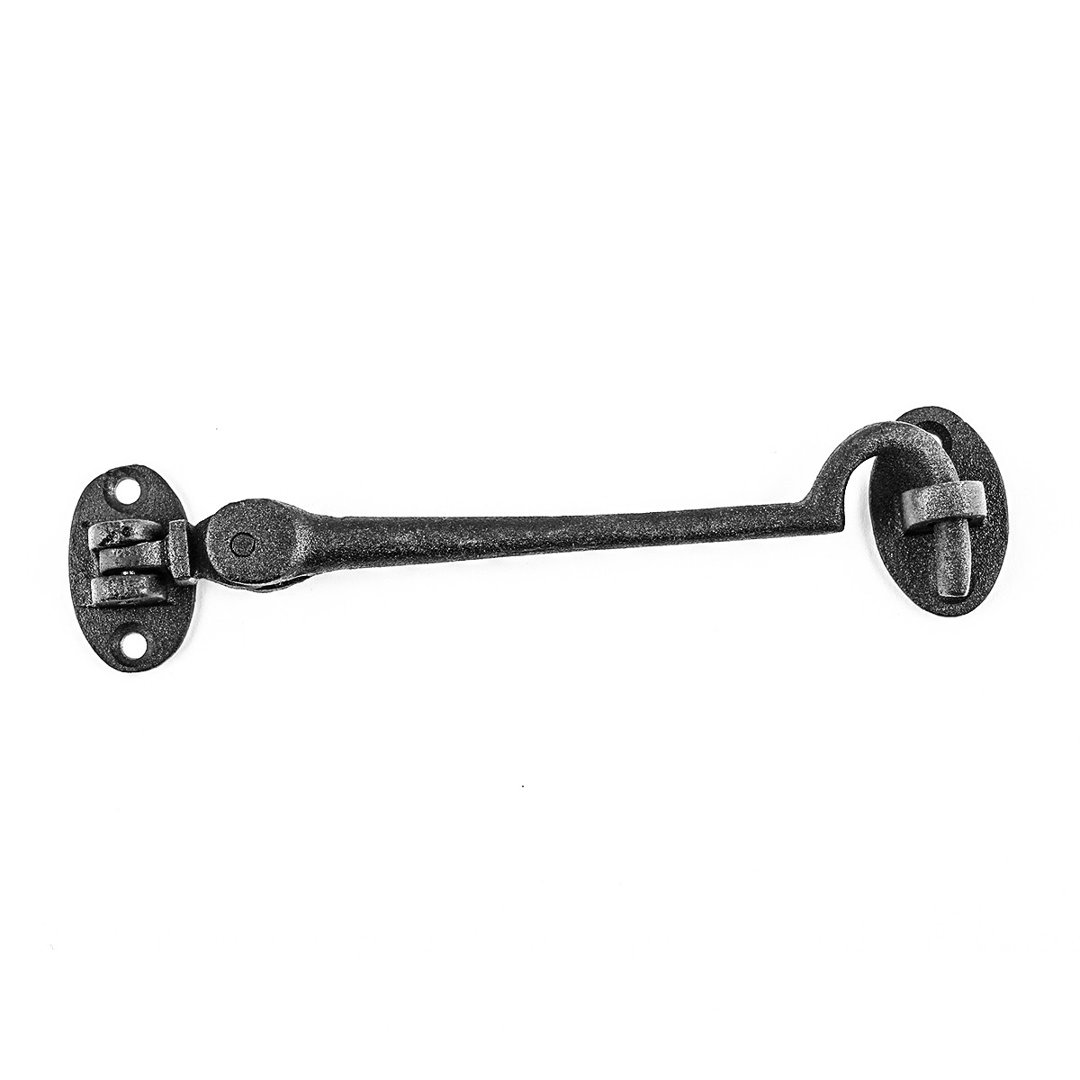 Black Cast Iron Cabin Hook Eye Bolt 6" L Swivel Style Renovators Supply The Renovators Supply Inc.