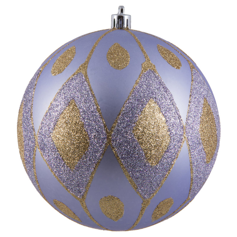 Ornement boule de diamant pailleté mat, Lilas, H 4,75 po x l 4,75 po x P 4,75 po