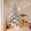 Arbre de Noël artificiel à charnière enneigé 7 pi, 1514 pointes réalistes en PE + PVC, arbre de Noël enneigé avec base en métal-1363835051-1363835044