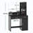 Vanity Desk with Mirror, LED Light Strip, Large Drawer and 3-Level Storage