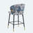 Counter Height Bar Stools Set Of 2, Jacquard Upholstered Bar Chairs, Metal Footrest And Frame For Kitchen,Dining Room,28"H Seat Height