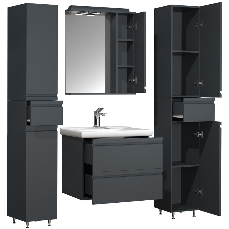 Nathasa Bathroom Furniture Suite, Black