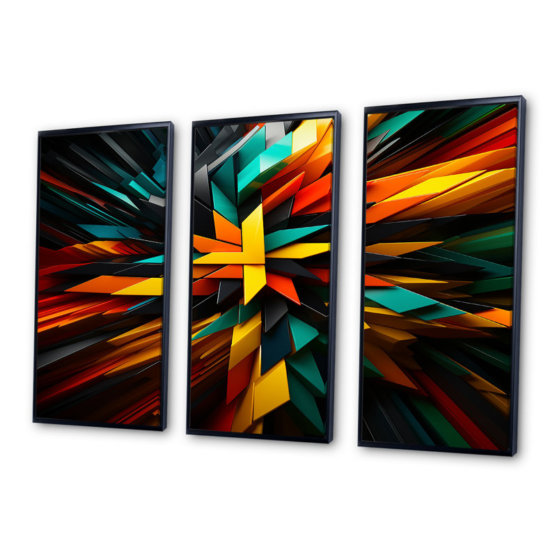 «Ethnic Rainbow Explosion», ensemble de reproductions d'art murales géométriques, H 28 po x l 36 po x P 1 po