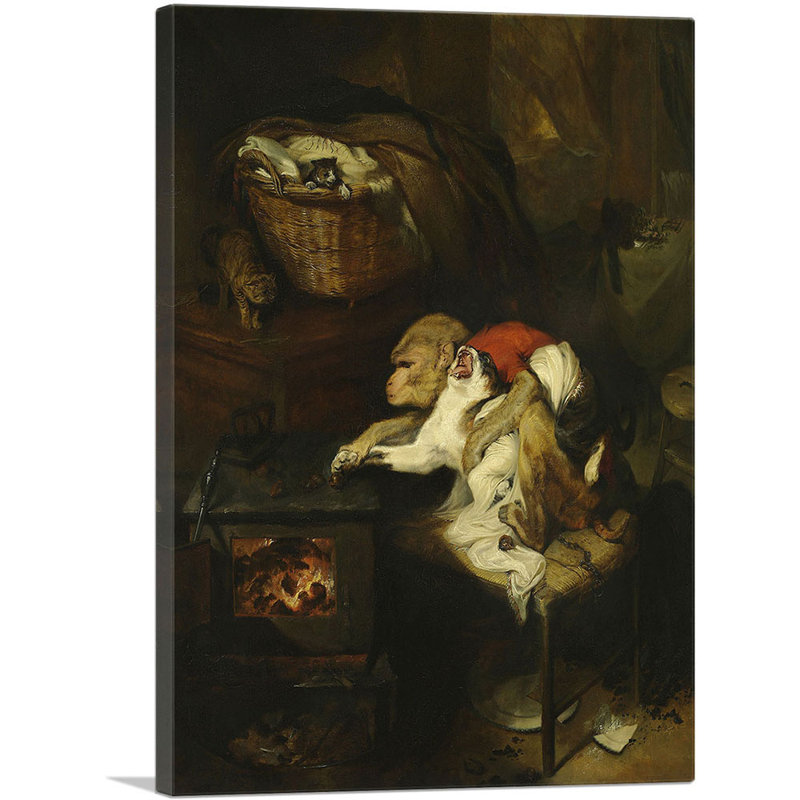 «The Cat's Paw 1824» par Edwin Henry Landseer, reproduction sur toile tendue, H 18 po x l 12 po x 1,5 po
