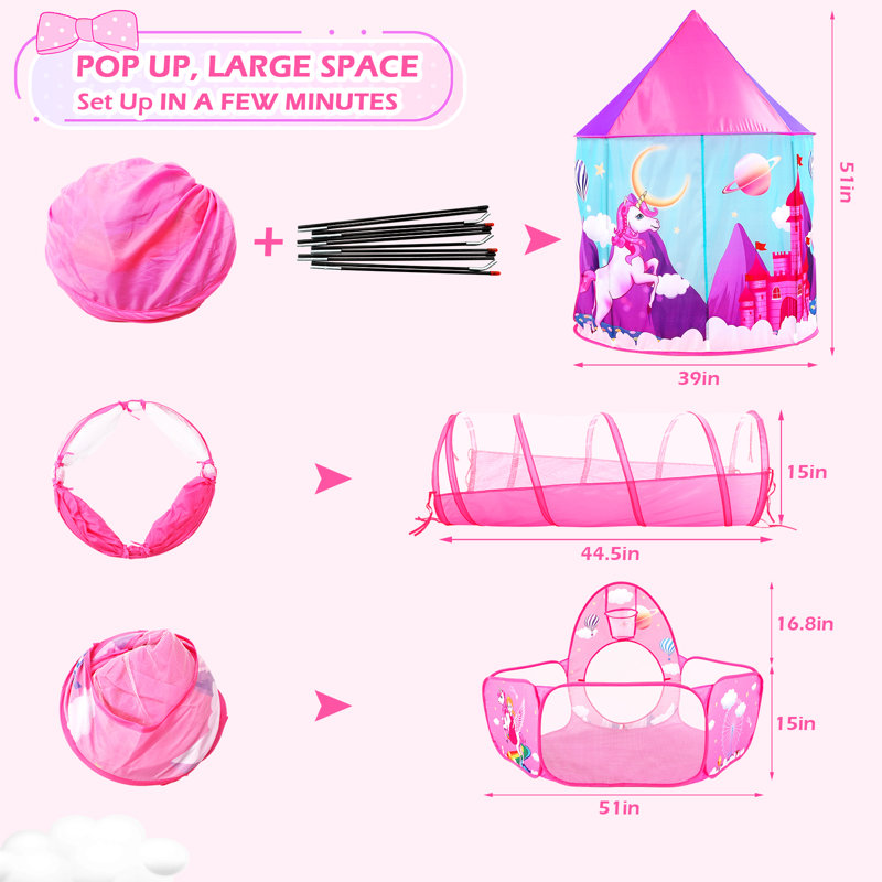 Tunnel de jeu intérieur en polyester 51 'x 121' avec sac de transport