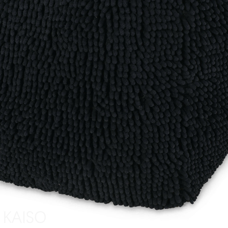 Microfiber Square Pouf Ottoman - Dark Charcoal