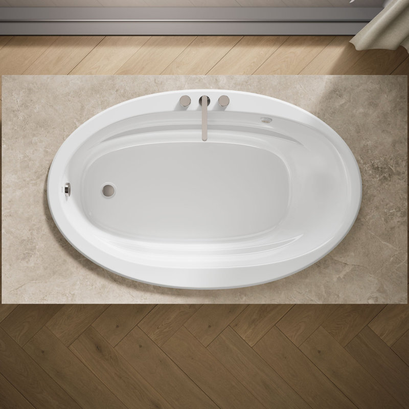 Baignoire tourbillon en fonte avec chauffe-eau 66 po x 42 po Sunward, Blanc