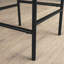 Tabouret à hauteur de comptoir avec finition noire durable et siège en faux bois rustique pour une assise confortable dans les espaces modernes