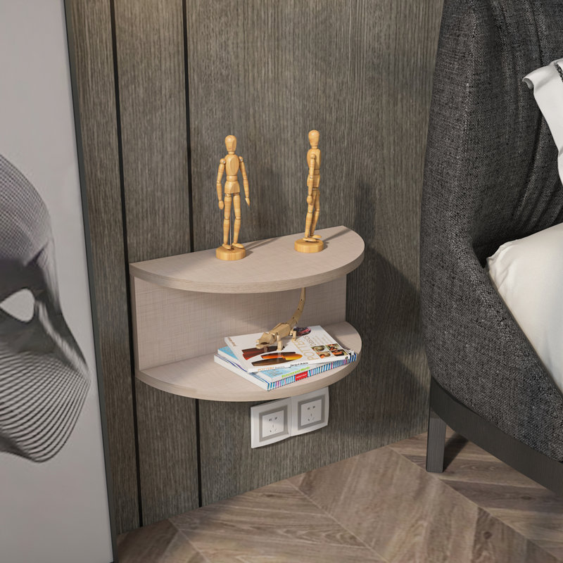 Cydelia 45cm W Manufactured Wood Bedside Table, Cotton Beige