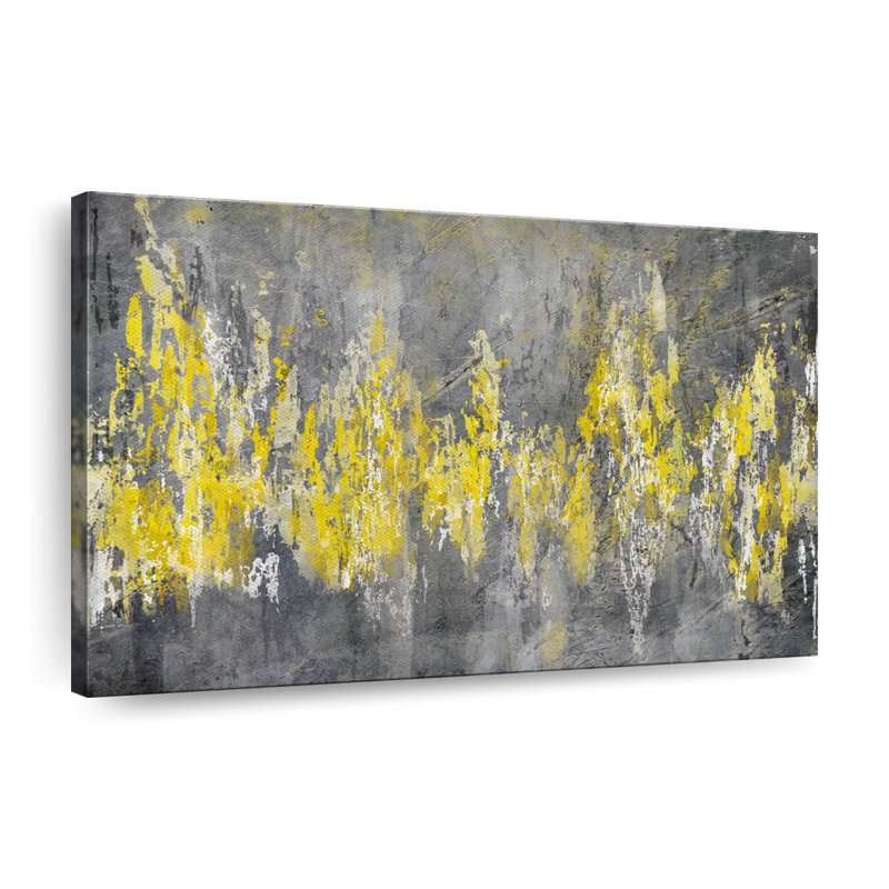 Pop of Yellow Abstract I sur impression sur toile, H 32 po x l 48 po x P 1,25 po