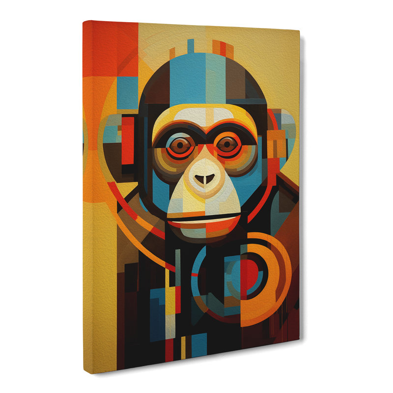 Monkey Constructivism No.3 - Wrapped Canvas, 50cm H x 35cm W x 3cm D