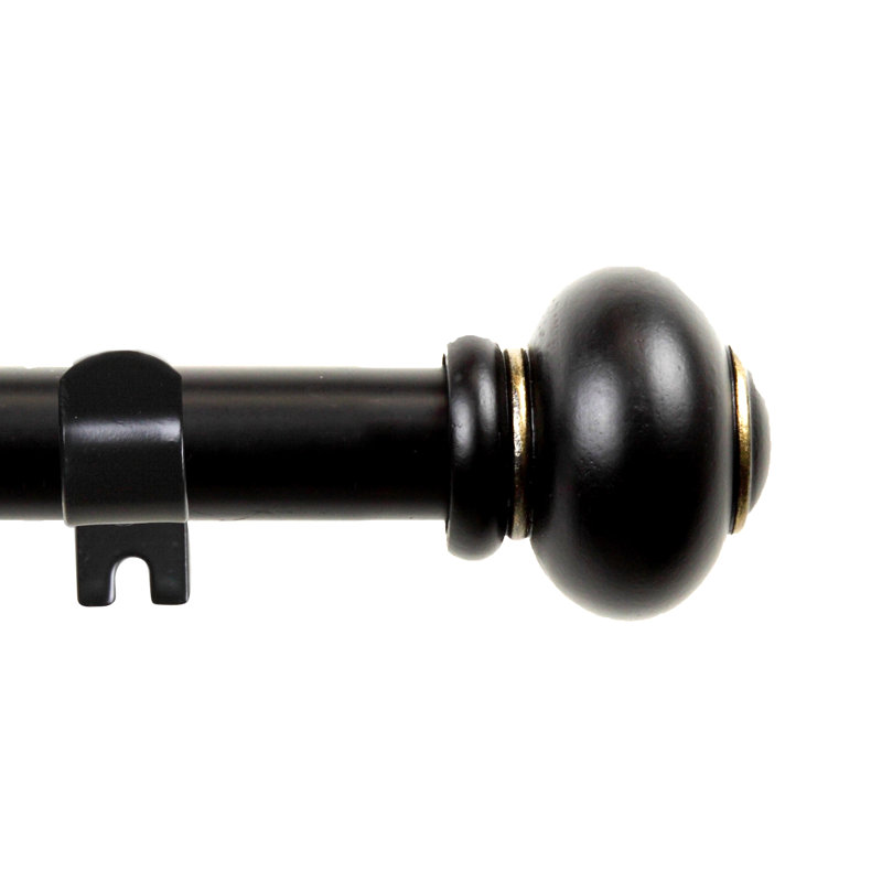 Tringle à rideaux simple ajustable 0,62 po Fiske, Noir, De 28 po à 48 po de largeur