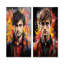 «Raspberry Radcliffe Portrait - Abstract Popart», ensemble de 2 reproductions d'art sur toile-102572524-102572527