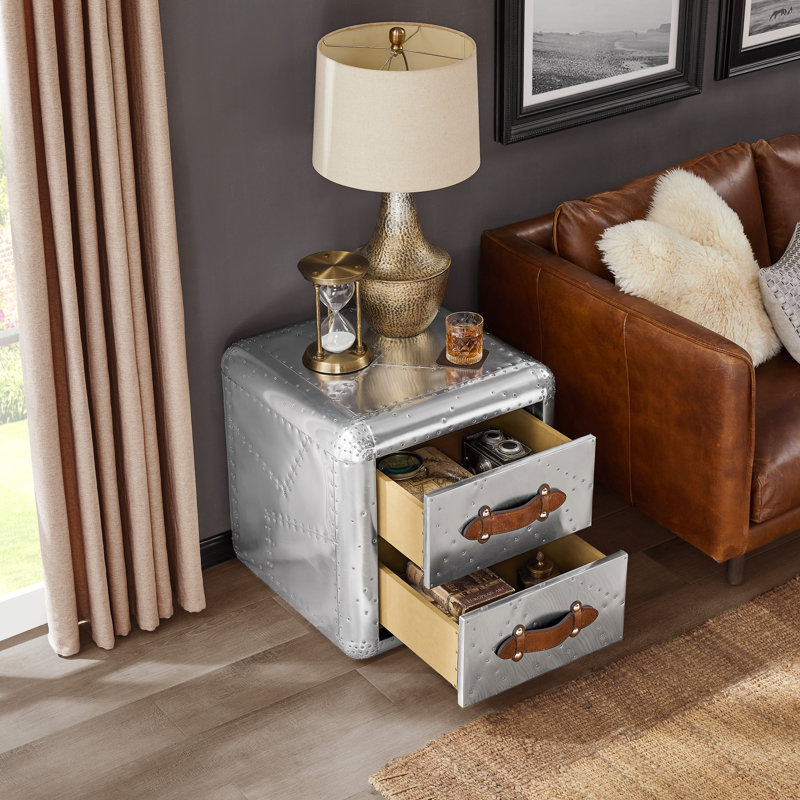 Industrial Aluminum End Table