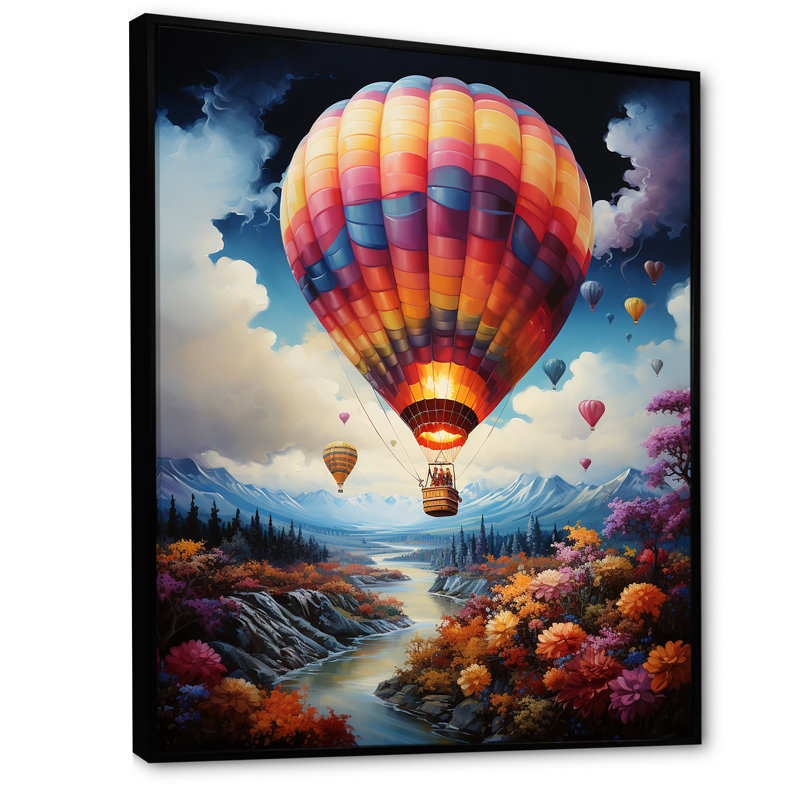 Fantasy Balloon Odyssey, Cadre flottant noir, H 40 po x l 30 po x P 1,5 po