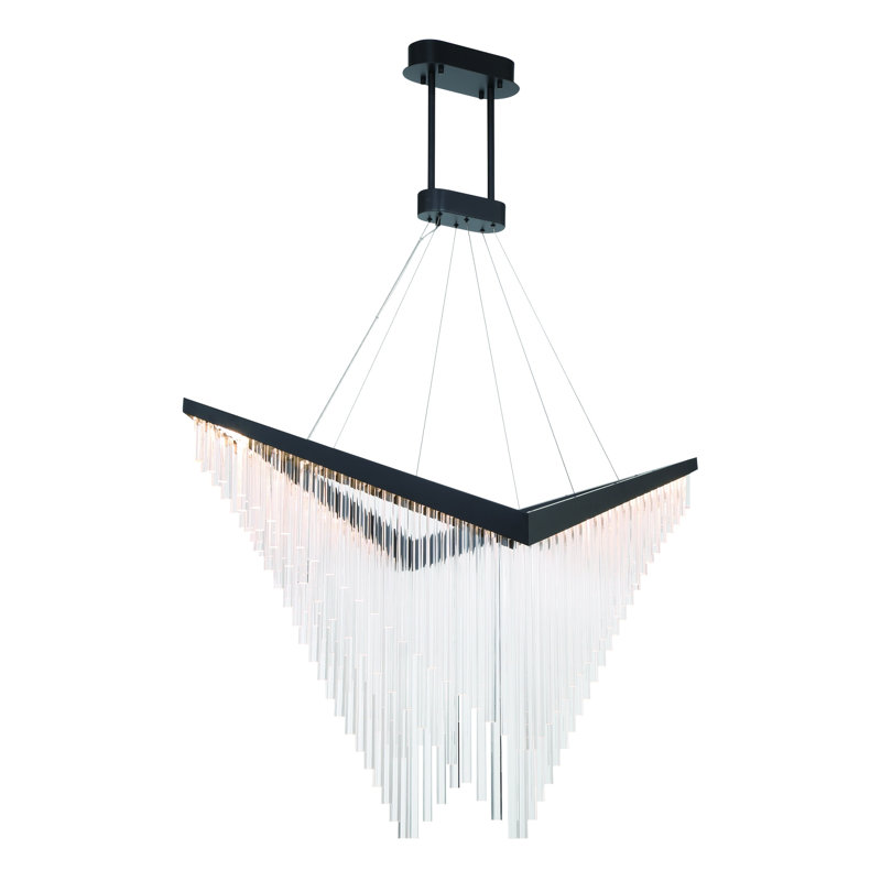 Vivien Dimmable LED Geometric Chandelier, Matte Black