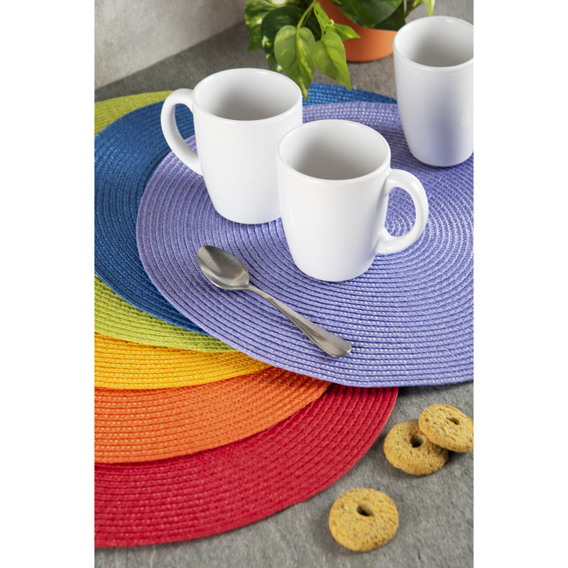 Round Solid Colour Round Placemat And Napkin Set