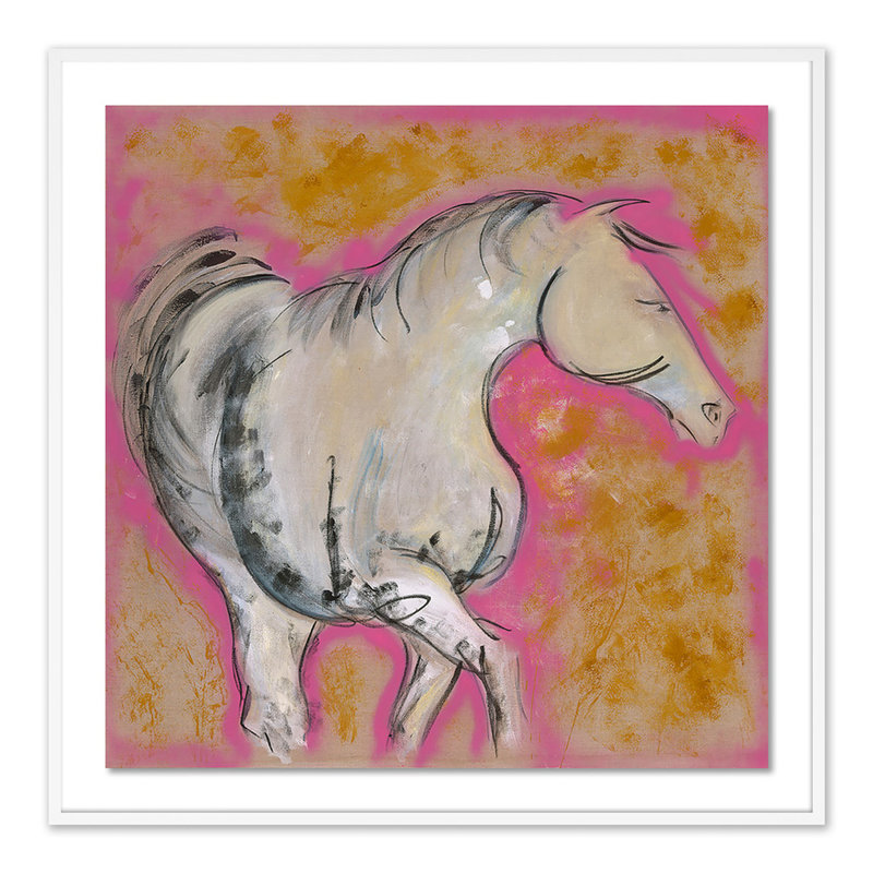 Pink Lady Print by Donna Bernstein, White, 48" H x 48" W x 2.5" D