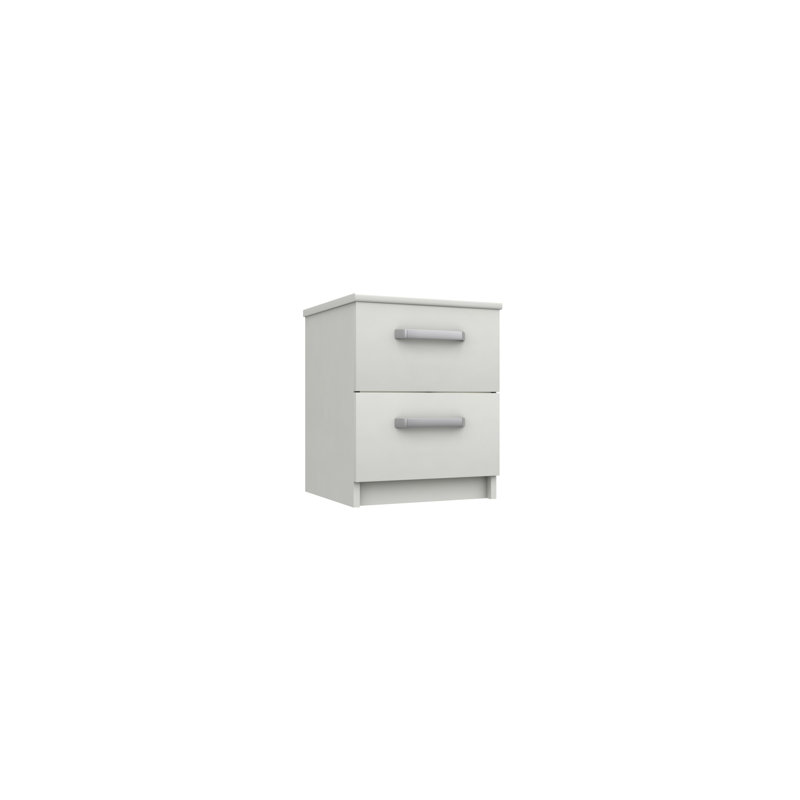 Narvaez 38.30cm W Manufactured Wood Bedside Table, White Gloss