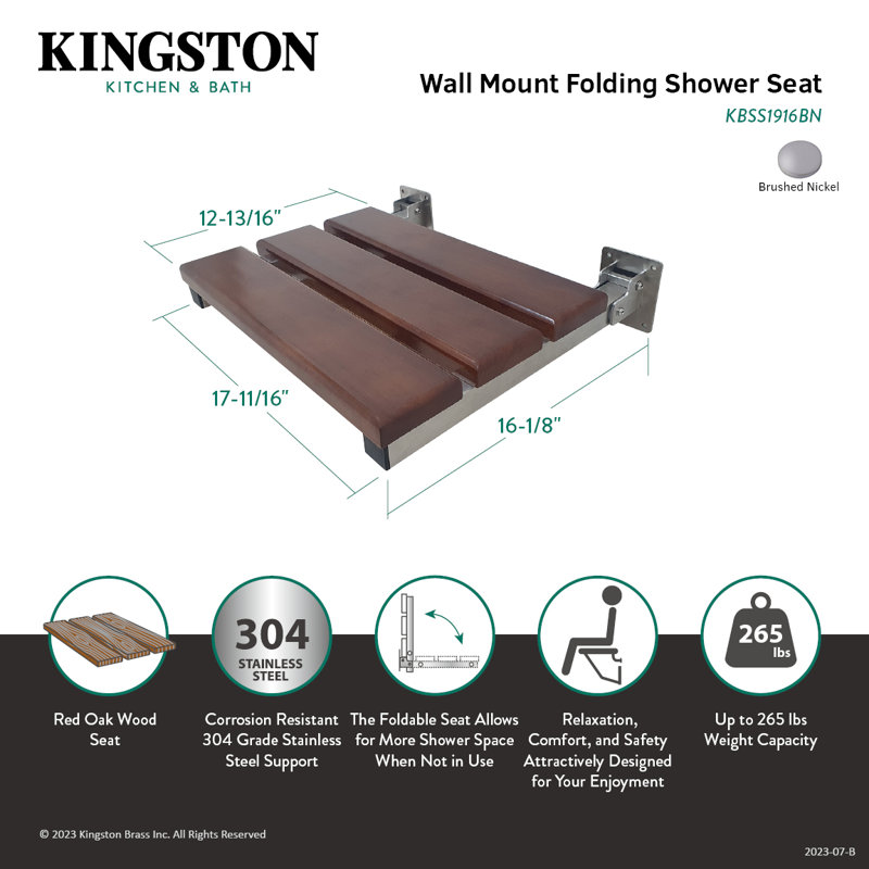 Chaise de douche, Brushed Nickel