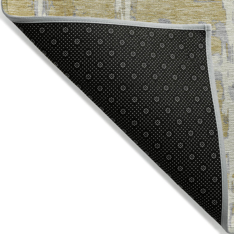 Tapis intérieur lavable rayé gris 3 pi x 5 pi
